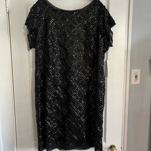 Eliza J Black Sequins Sheath Mini Dress